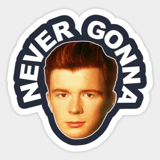 Rick Astley Retro Never Gonna Roll FanArt Tribute Sticker